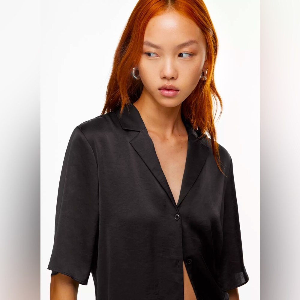 aritzia wilfred beso satin shirt